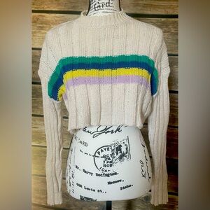 Forever 21 Knit Cropped Striped Sweater